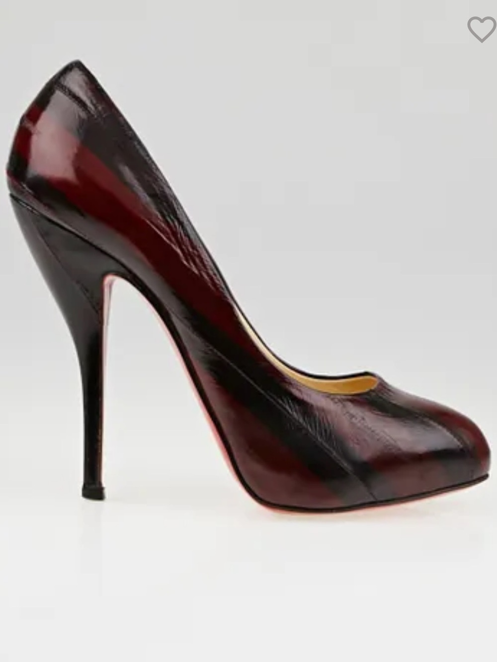 Gorgeous Christian Louboutin Red Eel Skin 120 Pumps EUC EU 37.5/US 7